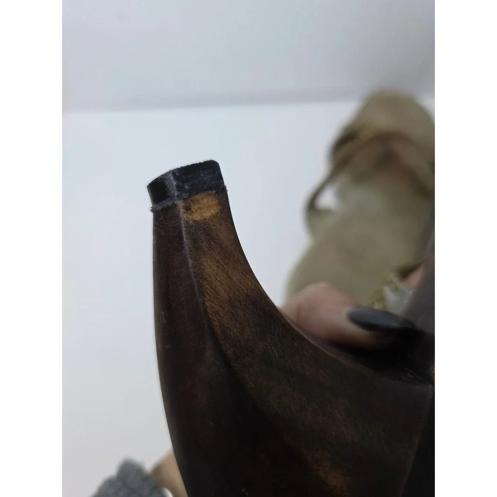 Coleen Cordero W's size 7?SilverStuddedGemstone WoodWedgePlatform Slipper Flaw!!